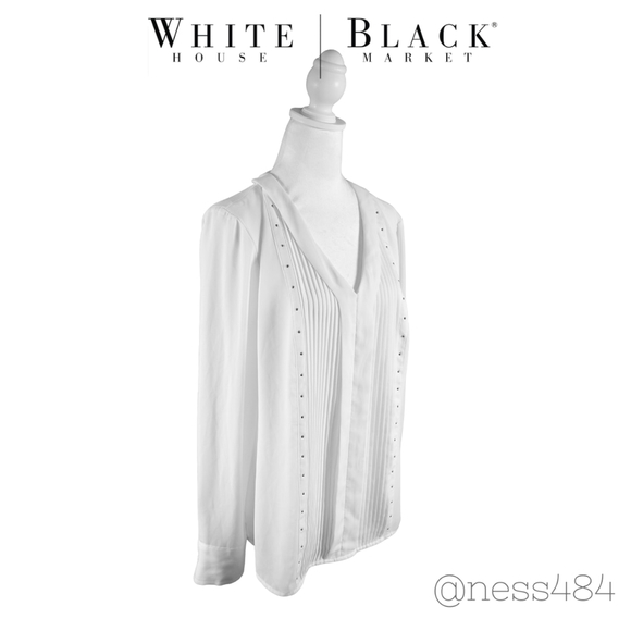 White House Black Market Tops - Women's White House Black Market White Blouse Size 14